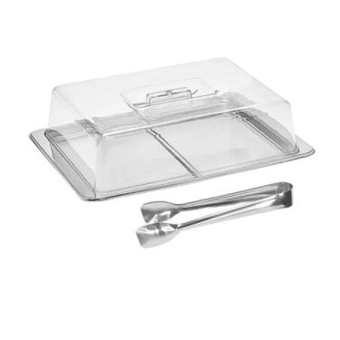 Imagem de Porta Frios Duplo Em Aço Inox E Tampa Acrílica - James F - JAMES F DO 