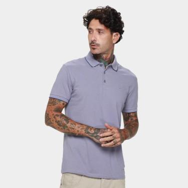 Imagem de Camisa Polo Ellus Lisa Casual Masculina, Azul, G