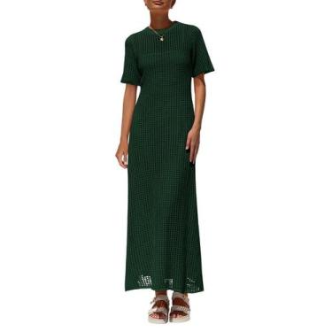 Imagem de Vestido PRETTYGARDEN 2025 Verão Maxi Vazado Verde Escuro M