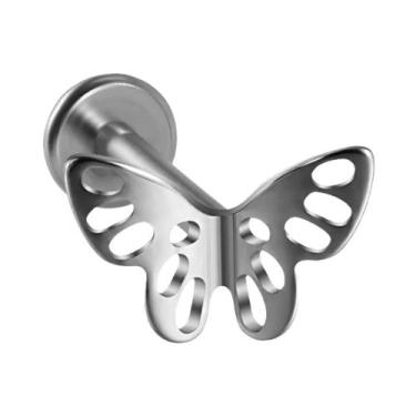 Imagem de Piercing Labret De Titânio Com Zircônia Em Formato De Borboleta, Rosca
