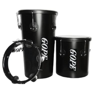 Imagem de Kit Resenha 5 Pandeiro/Rebolo 10/Repique De Mão Pt Kitres5