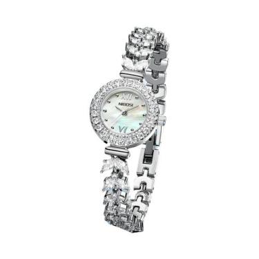 Imagem de Relógio De Pulso Feminino De Luxo Com Diamantes E Quartzo NIBOSI, Joia