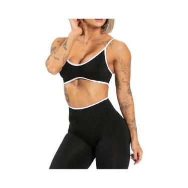 Imagem de Sutiã Esportivo Feminino Sem Costas, Cor Sólida, Respirável, Para Yoga