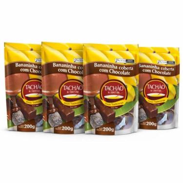 Imagem de Kit 4 Bananinha Coberta Com Chocolate Tachão De Ubatuba 200G