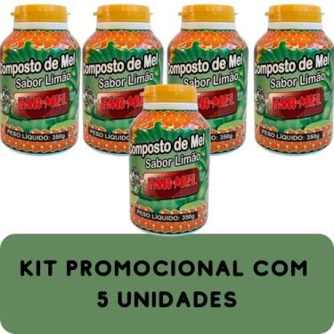 Imagem de Composto Antigripal Farmel Mel e Limão 350g Kit Promocional 5 Unidades