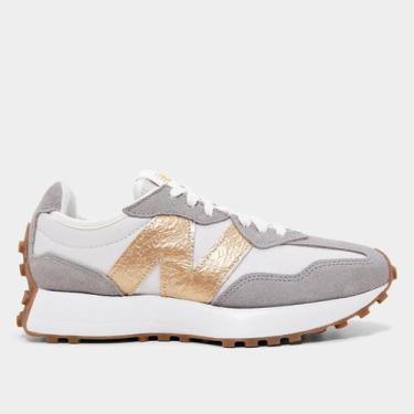 Imagem de Tênis New Balance 327 V1 Feminino, Cinza, Dourado, 35