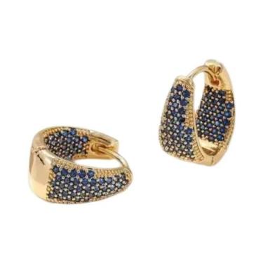 Imagem de Brincos De Argola Coloridos E Brilhantes De Zircônia Para Mulheres E M