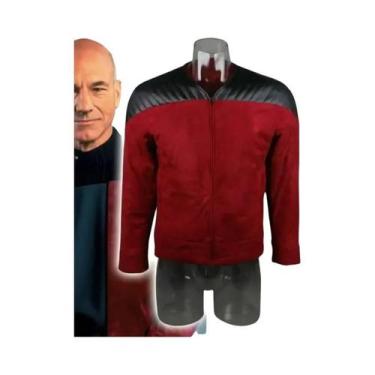 Imagem de Jaqueta De Uniforme Vermelha Do Capitão Picard, Fantasia Quente Para C
