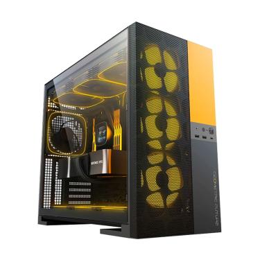 Imagem de Gabinete Gamer Geometric Future Model 5 Vent Com Fans Preto e Amarelo