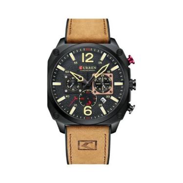 Imagem de Relógio De Pulso Masculino À Prova d'Água Com Pulseira De Couro Quartz