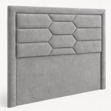 Imagem de Cabeceira Casal Queen Cama Box 160 cm Roma Veludo Cinza - Nexta Casa