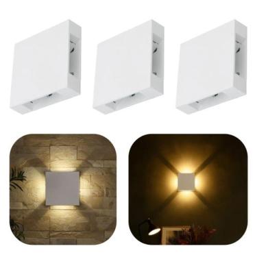 Imagem de Kit 3 Arandela Trevo 4 Fachos Direcionaveis Led 4W Branco Quente 3000K
