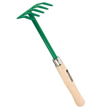 Imagem de Kit 6PC Ancinho Jardinagem 5 Dentes Com Cabo Madeira 340mm - Palisad