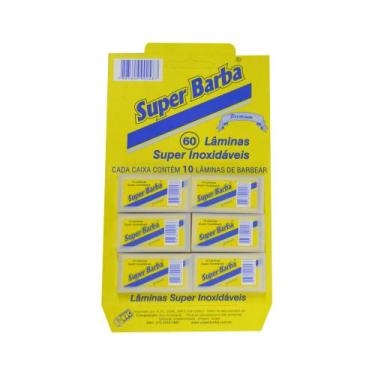 Imagem de Lâmina Inox Barbear 60 Peças - Super Barba - Importado