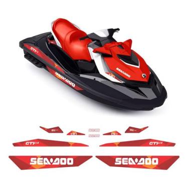 Imagem de Kit Adesivos Compatível Sea Doo GTI 130 2019 Vermelho - SPTS