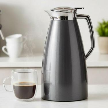 Imagem de Garrafa Térmica Café 1 Litro Emsa Plaza Carbono Com Tecnologia Aroma D