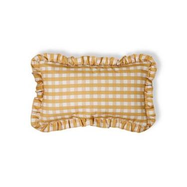 Imagem de Capa Almofada Retangular Babados Vichy Elena Amarelo Amarelo