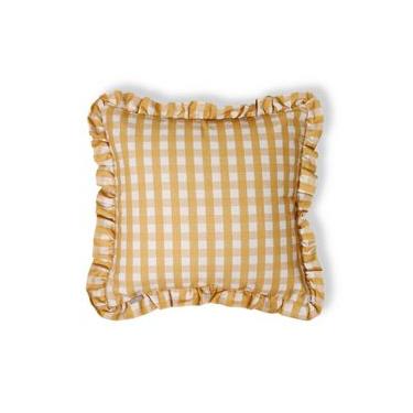 Imagem de Capa de Almofada Estampada com Babados Vichy Elena Amarelo Amarelo
