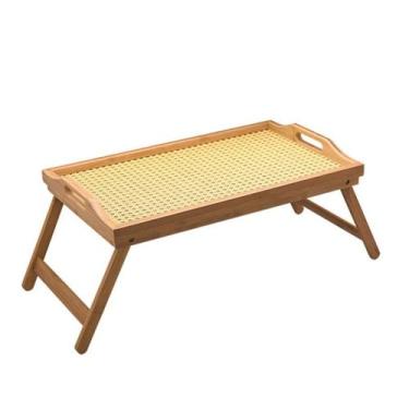 Imagem de Bandeja Grande Café Na Cama Bambu Palhinha 50cm Oikos