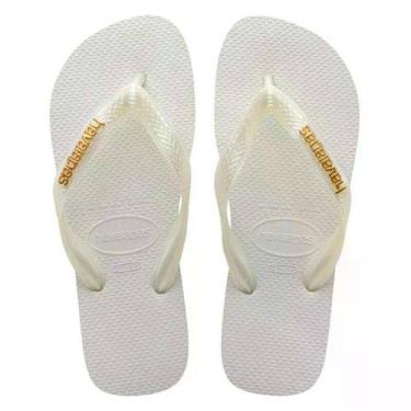 Imagem de Chinelo Havaianas Top Logo Metallic - Branco - 3536, Branco, 35/36