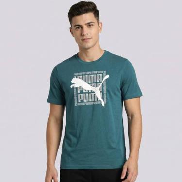 Imagem de Camiseta Puma Graphic Wording Verde, G