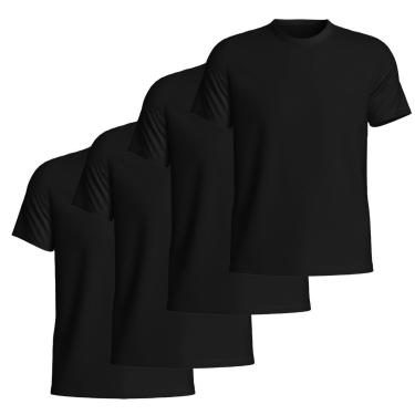 Imagem de Kit 4 Camisetas Masculina Lisa Algodão Manga Curta Básica Confortável-Masculino