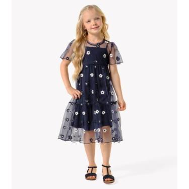 Imagem de Vestido Infantil Com Sobreposição Trick Nick Azul, 4, Azul