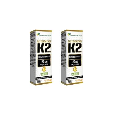 Imagem de Kit 2x Vitamina K2 Menaquinona-7 2x20ml Laranja Flora Nativa-Unissex