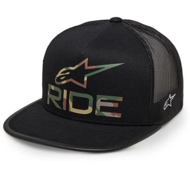 Imagem de Boné Alpinestars Ride 4 Camuflado Regulagem Preto Aba Reta