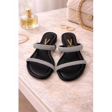 Imagem de Rasteirinha vizzano strass ref:6235.1189, Preto, 37