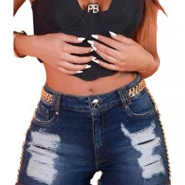Imagem de Shorts Jeans Conceito Premium Pitbull Jeans 66941, Azul, Escuro, 40