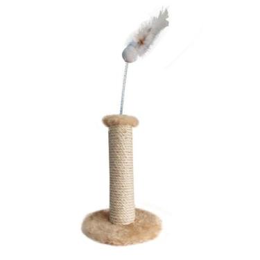 Imagem de Arranhador De Gato Mini Poste Em Sisal E Mola Bolinha - Uzeda, Bege