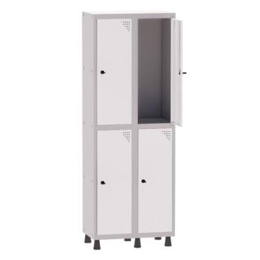 Imagem de Armário Guarda Volume Locker Roupeiro 2 Vãos 4 Portas Aço GRP502/4 Cin
