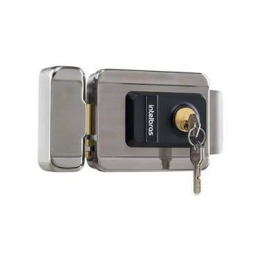 Imagem de Fechadura elétrica Inox Para portas portões metal ou madeira - Intelbr
