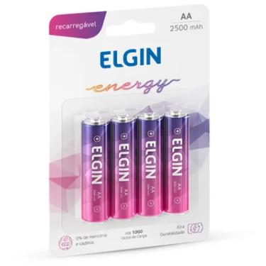Imagem de Pilha Recarregavel AA Elgin, 4 Unidades, 82173
