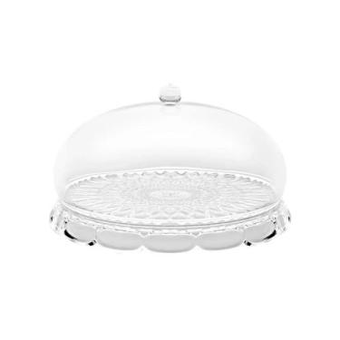 Imagem de Prato para bolo guzzini com domo small em acrílico vanity aria 30cm cl