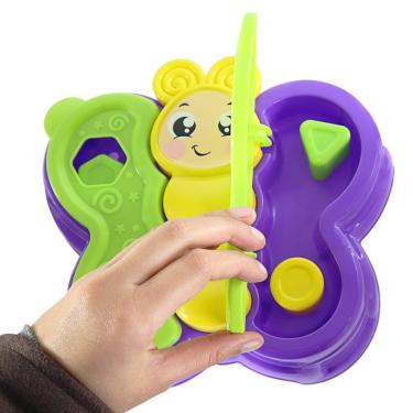 Imagem de Brinquedo de Encaixe Educativo Mesa Abelha Asa Abre e Fecha Colorido com Peças Geométricas JP Brink