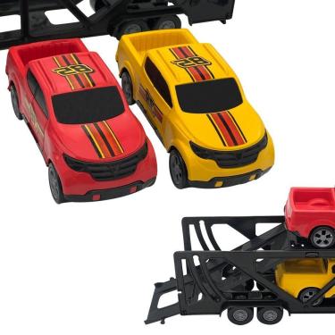 Imagem de Brinquedo Mini Cegonheiro de Transporte de Carrinhos com Rampa Azul Bs Toys