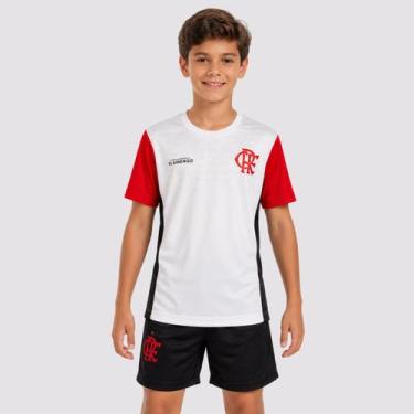 Imagem de Camisa Flamengo Riso Infantil Branca - Braziline, 12 ANOS