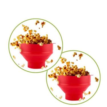 Imagem de Pipoqueira Silicone Retrátil com tampa para Micro-ondas Livre de BPA f