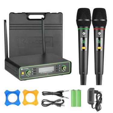Imagem de 2 Microfones Sem Fio De Mão UHF Recarregavel Kadosh K-422M Para Igreja