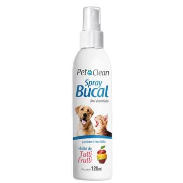 Imagem de Spray Bucal Pet Clean 120ml Para Cães Gatos  Combate Mau Hálito Menta 