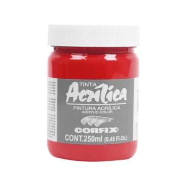 Imagem de Tinta Acrilica p/ Tela 250ml Corfix Vermelho Cadmio Escuro