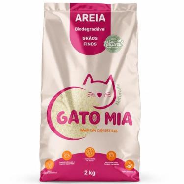 Imagem de Areia Higienica Biodegradavel Gato Mia 2kg Grao Fino Natural