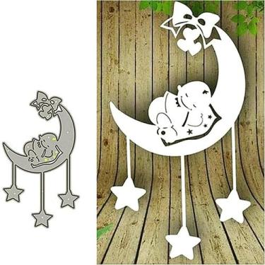 Imagem de Matriz de corte em metal para scrapbooking DIY  bebê, lua e estrela - 