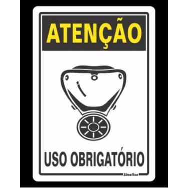 Imagem de Placa para sinalização uso obrigatório de mascara 30x20cm SINALIZE