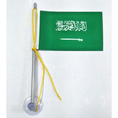 Imagem de Mini Bandeira Arábia Saudita C/ Ventosa Poliéster (5,5cm X 8,5cm) - SP