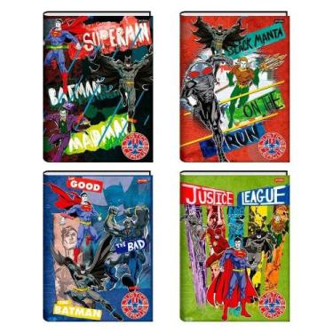 Imagem de Caderno Costurado 1/4 Jandaia Capa Dura Liga da Justiça 80 Folhas Emba