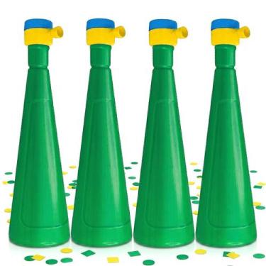 Imagem de Kit 4 Buzinas Vuvuzelas Cornetas Som Alto Para Torcida Do Brasil Copa 