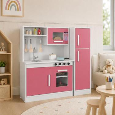 Imagem de Jogo Cozinha Infantil Completo Kit Fogão Geladeira Forno Brinquedo Inf